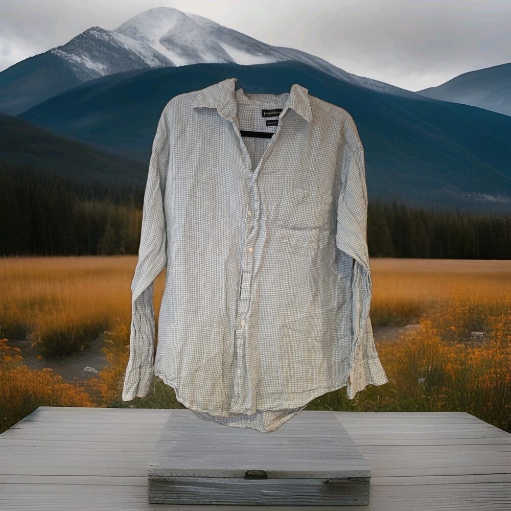 Joseph&lyman Checkered Button Up Shirt Sz L‎ (Stain On Sleeve Pictured) AS IS